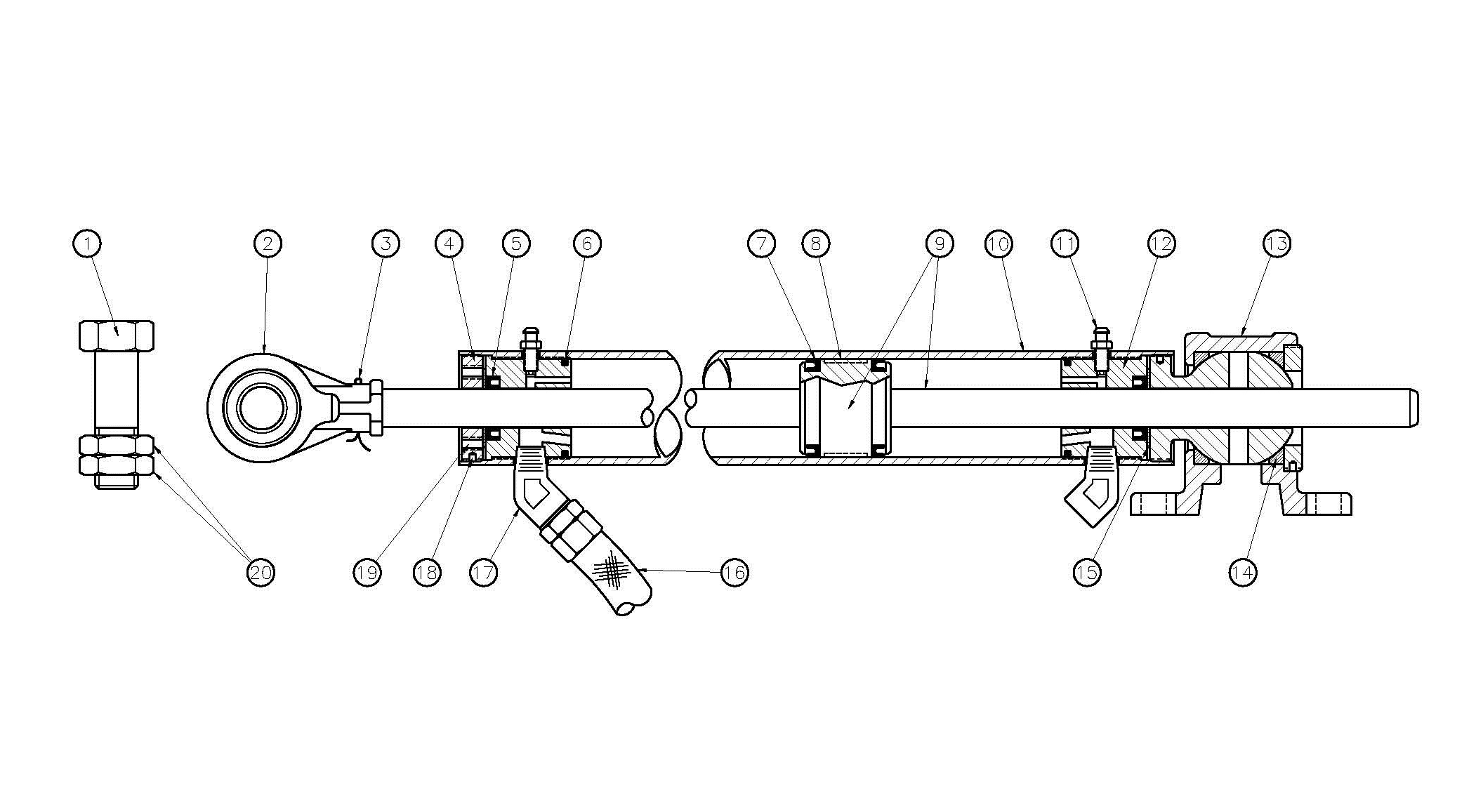Type N40 Hydraulic Cylinder Assembly Diagram